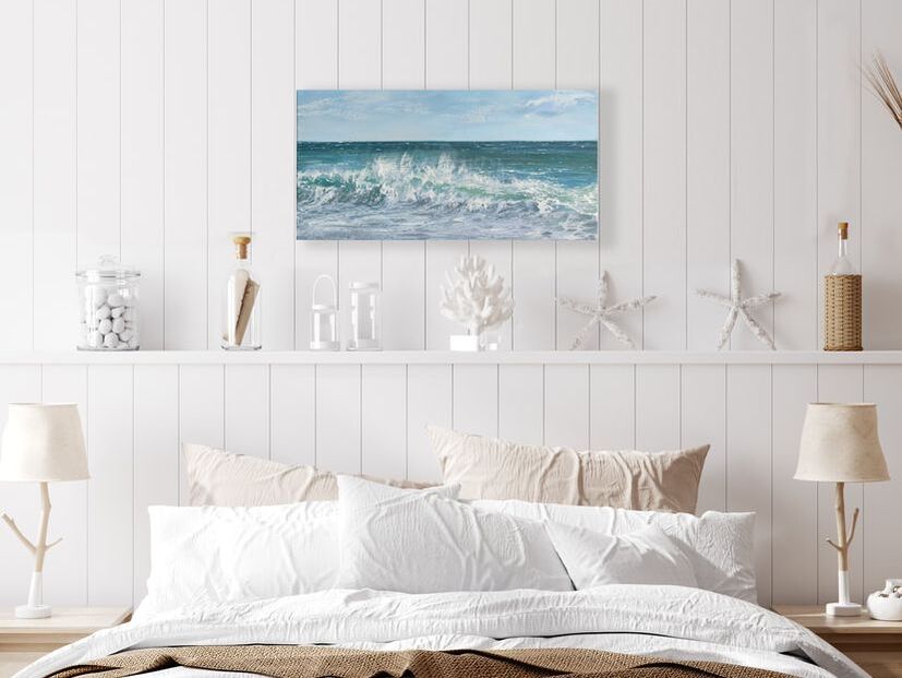Annie Wildey Seascape, Summer Surf II, 12x24, oil, $1800