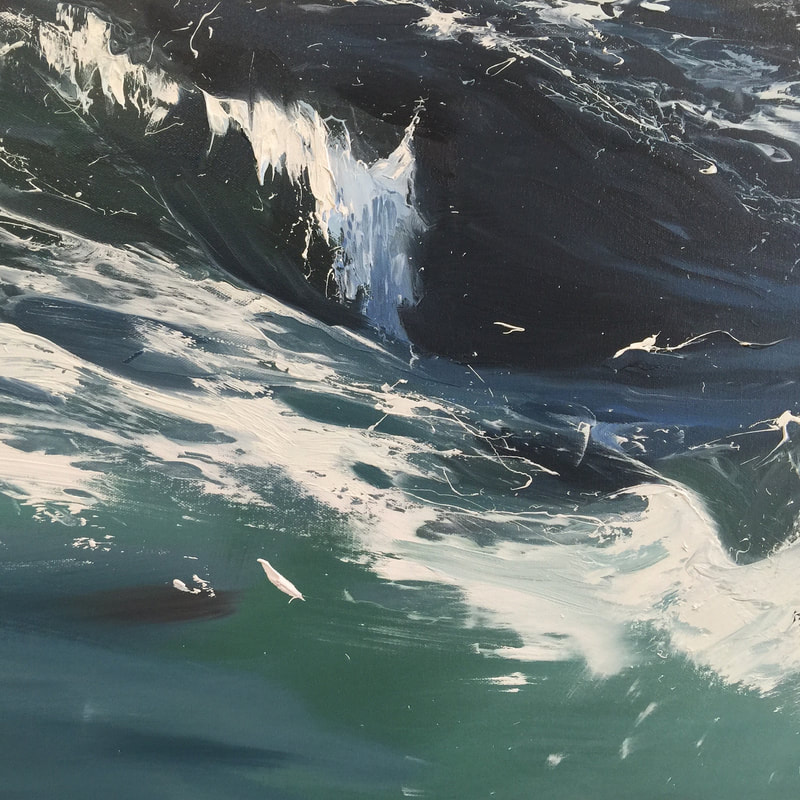 Detail of Deep Water III - oil painting  by Annie Wildey