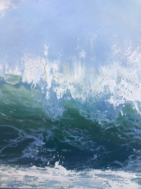 Detail, Coastal Breeze II, 24x24, oil painting by Annie Wildey
