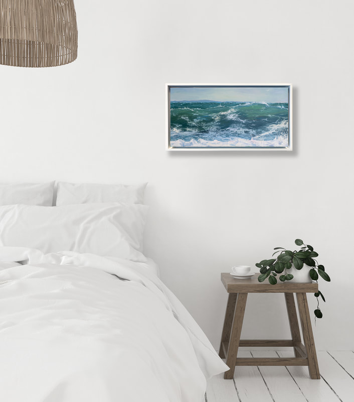 On The Horizon, Seascape by Annie Wildey, bedroom Interior