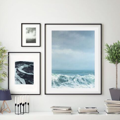 Gallery Wall of Wave and Landscape prints by Annie WIldey